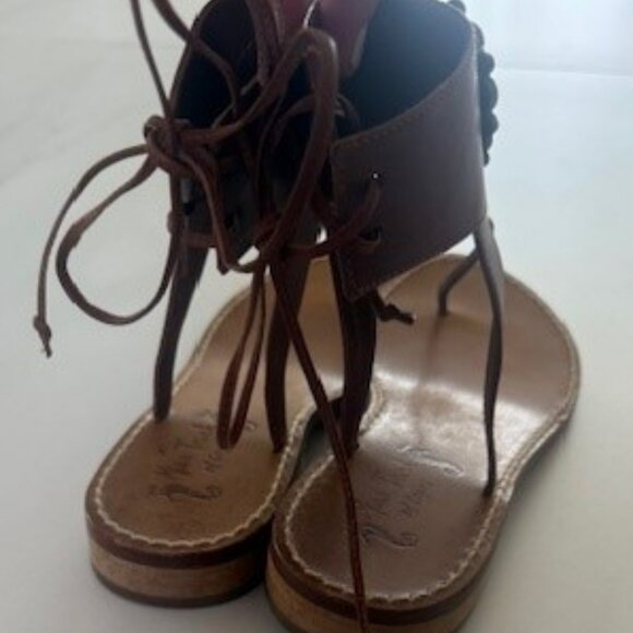 Miss Trish of Capri Leather Gladiator Sandals Size 37 1/2 - Picture 2 of 4